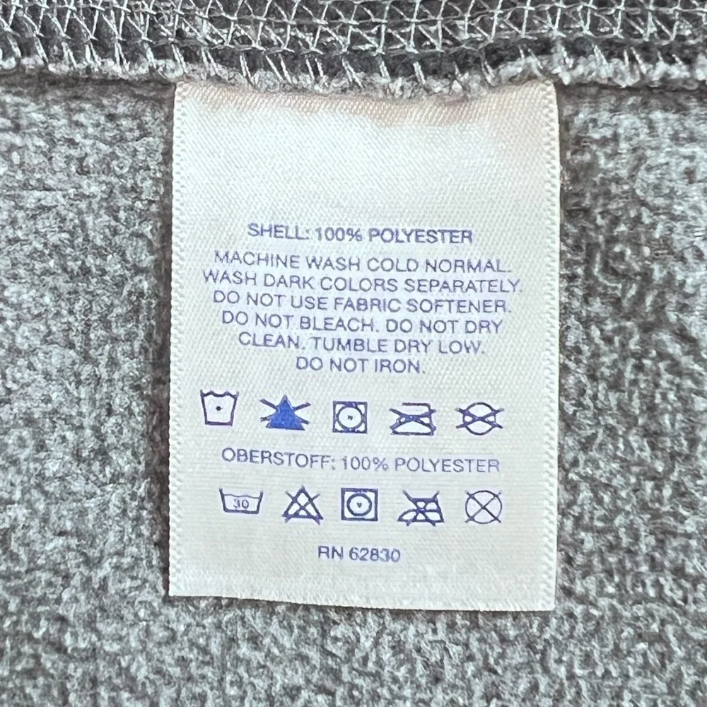 Lands' End Men's M Quarter Zip Pullover‎ Gray Black Textured Fleece